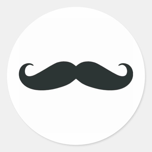 Rundsticker - Mustache Runder Aufkleber (Vorderseite)