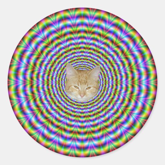 Rundsticker Psychedelic Neon Ripples Runder Aufkleber (Vorderseite)
