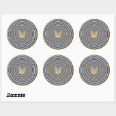 Rundsticker Psychedelic Neon Ripples Runder Aufkleber (Blatt)
