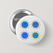 Rundsymbolen einer strahlenden Sonne Button (Vorne & Hinten)