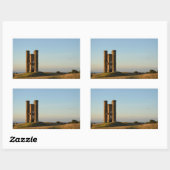 Rundturm im Rechteck Cotswolds Rechteckiger Aufkleber (Blatt)