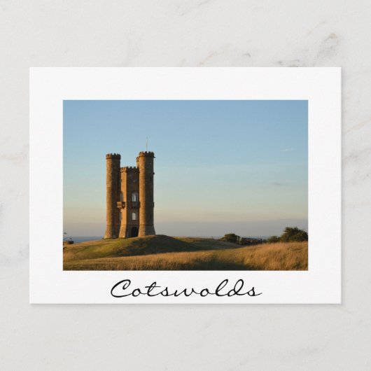 Rundturm in der weißen Postkarte der Cotswolds (Vorderseite)