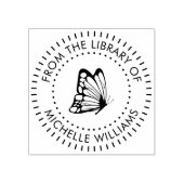 Rundtypografie-Butterfly-Bibliothek Gummistempel (Prägung)