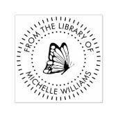 Rundtypografie-Butterfly-Bibliothek Permastempel (Design)