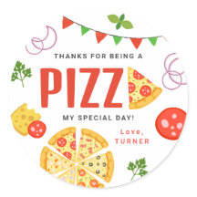 Rundum-Etiketten für Pizza-Party-Geschenke