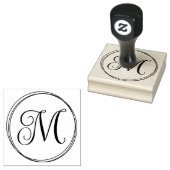 Rundung des Langschrift-Skripts Monogram Gummistempel (Stempel)