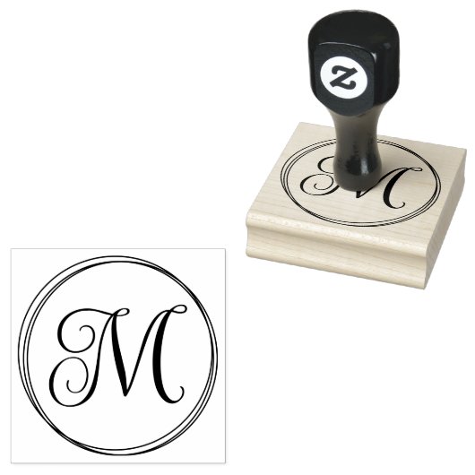 Rundung des Langschrift-Skripts Monogram Gummistempel (Stempel)