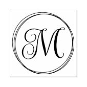 Rundung des Langschrift-Skripts Monogram Gummistempel (Prägung)