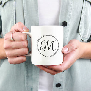 Rundung des Langschrift-Skripts Monogram Kaffeetasse