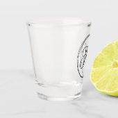 Rundung des Langschrift-Skripts Monogram Schnapsglas (Links)