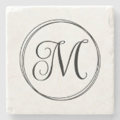 Rundung des Langschrift-Skripts Monogram Steinuntersetzer (Vorderseite)