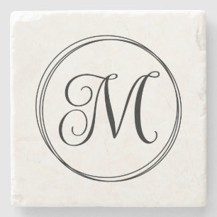 Rundung des Langschrift-Skripts Monogram Steinuntersetzer