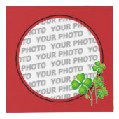 Rundung im Quadrat Rahmen rot / Klee + Ihr Foto (Rechts)