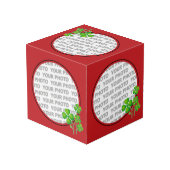 Rundung im Quadrat Rahmen rot / Klee + Ihr Foto (Rückseite Schrägansicht)