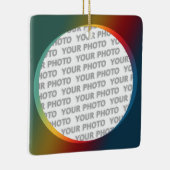 Rundung in quadratischem Rahmen, farbig 2 + Ihr Fo Keramikornament (Rechts)