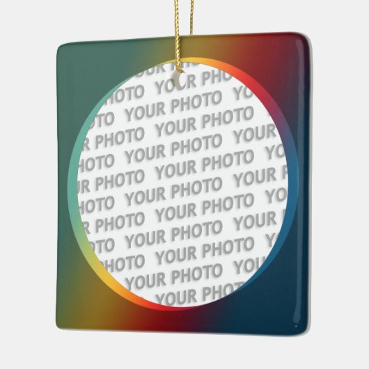 Rundung in quadratischem Rahmen, farbig 2 + Ihr Fo Keramikornament