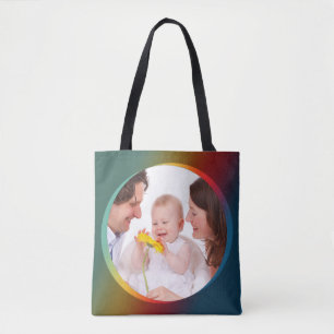 Rundung in quadratischem Rahmen, farbig 2 + Ihr Fo Tasche
