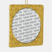 Rundung in quadratischem Rahmen, Goldblatt + Ihr F Keramikornament (Rechts)