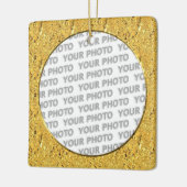 Rundung in quadratischem Rahmen, Goldblatt + Ihr F Keramikornament (Links)