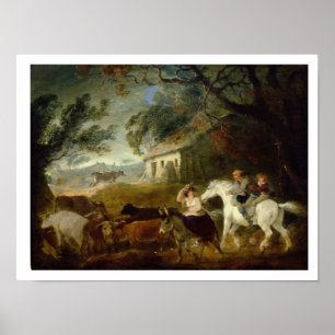 Rundung oben vor dem Sturm, 1805 (Öl auf Platte) Poster