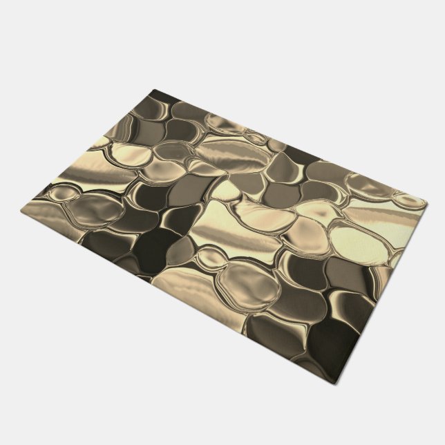 Rundungen in Bronze oder Beige, glänzend Fußmatte (Schrägansicht)