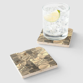 Rundungen in Bronze oder Beige, glänzend Steinuntersetzer