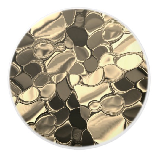 Rundungen in Bronzefarben, glänzendes helles Gold? Keramikknauf (Vorderseite)