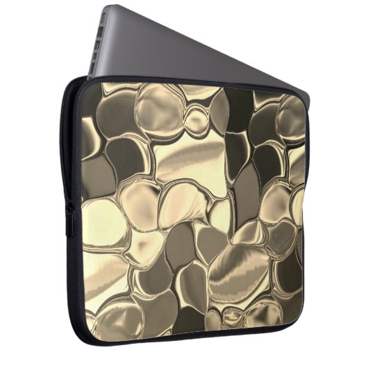 Rundungen in Bronzefarben, glänzendes helles Gold? Laptopschutzhülle (Vorne Rechts)