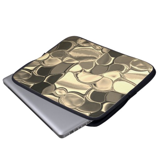 Rundungen in Bronzefarben, glänzendes helles Gold? Laptopschutzhülle (Vorne Knopf)