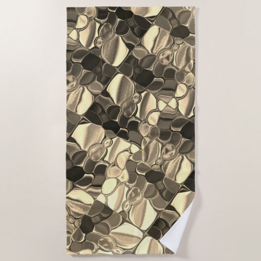 Rundungen in Bronzefarben, glänzendes helles Gold? Strandtuch (Vorderseite)