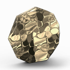 Rundungen in Bronzefarben, klares Gold, glänzend Fotoblock