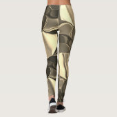 Rundungen in Bronzefarben, klares Gold, glänzend Leggings (Rückseite)