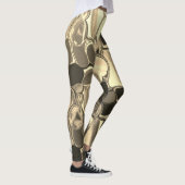 Rundungen in Bronzefarben, klares Gold, glänzend Leggings (Rechts)