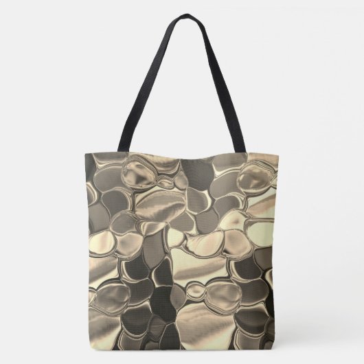 Rundungen in Bronzefarben, klares Gold, glänzend Tasche (Rückseite)