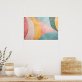 Rundungen in hellen Farben mit Kopierraum Poster (Küche)