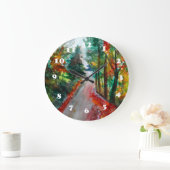 Rundwand Uhr Herbstliche Landschaft Wasser (Zuhause)