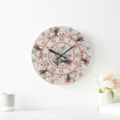 Rundwanduhr - florales Design Große Wanduhr (Zuhause)