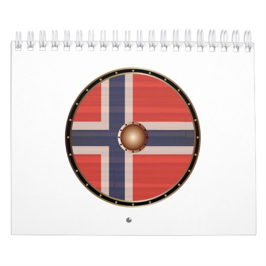 Rundwaschschild mit norwegischer Flagge. Kalender (Titelbild)