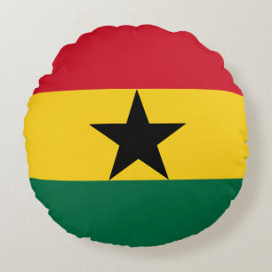 Rundwurfkissen mit der Flagge Ghanas Rundes Kissen