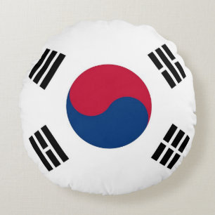 Rundwurfkissen mit der Flagge Südkoreas Rundes Kissen
