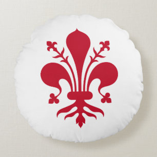 Rundwurfkissen mit der Flagge von Florenz, Italien Rundes Kissen