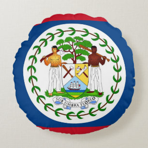 Rundwurfkissen mit Flagge von Belize Rundes Kissen