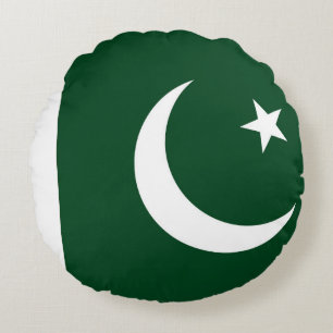 Rundwurfkissen mit pakistanischer Flagge Rundes Kissen