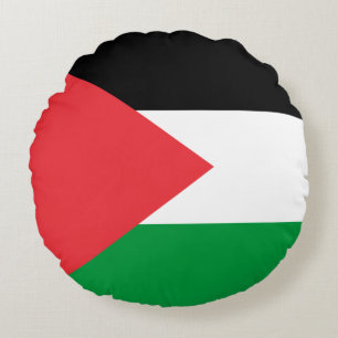 Rundwurfkissen mit palästinensischer Flagge Rundes Kissen