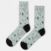 Rune Algiz aus Zweigen und Krähe Socken (Linkes Detail)