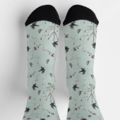 Rune Algiz aus Zweigen und Krähe Socken (Oben)
