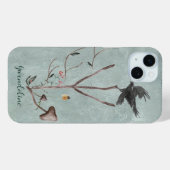Rune Algiz mit Zweigen und Krähe Case-Mate iPhone Hülle (Rückseite (Horizontal))