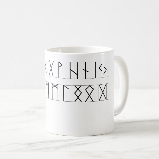 Rune-Ältestes Futhark Kaffeetasse (VorderseiteRechts)