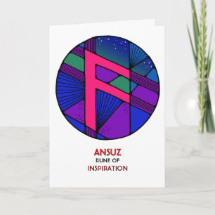 Rune Ansuz - Inspiration - Jugendstil Karte