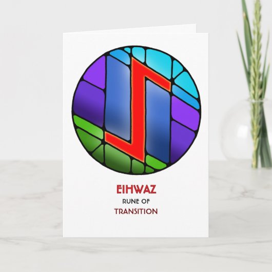 Rune Eihwaz - Übergang - Jugendstil Karte (Vorderseite)